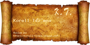 Korell Tímea névjegykártya